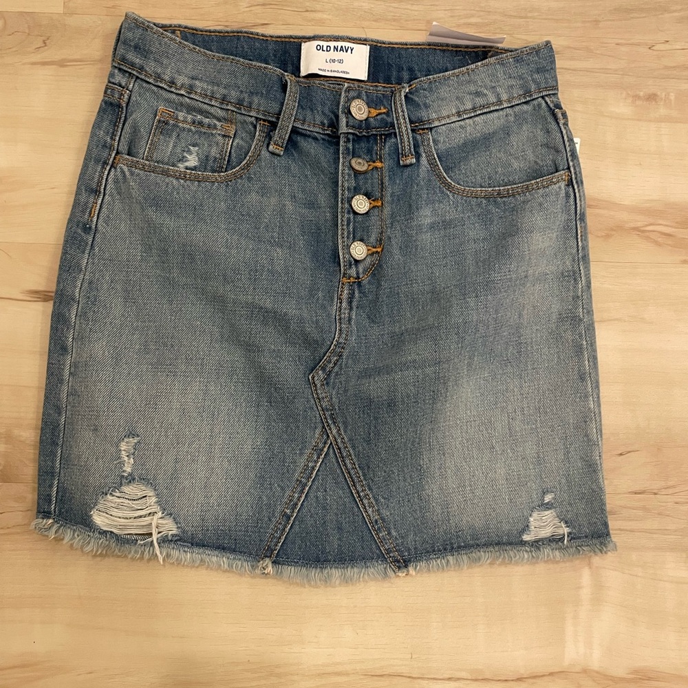 Old Navy Distressed Blue Mini Skirt Girls Size 10/12